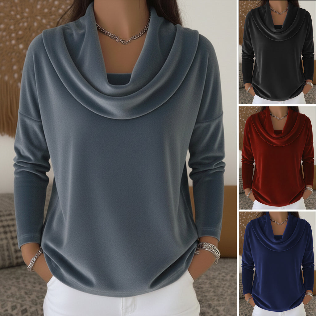 Long sleeve Fashionable Velvet Wide-cut Top