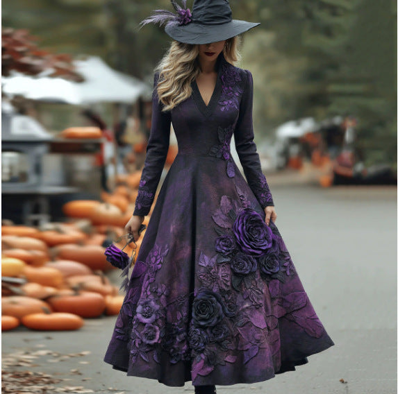 Fashionable 3D Printed Loose Dress