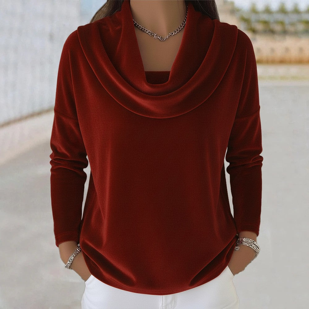 Long sleeve Fashionable Velvet Wide-cut Top