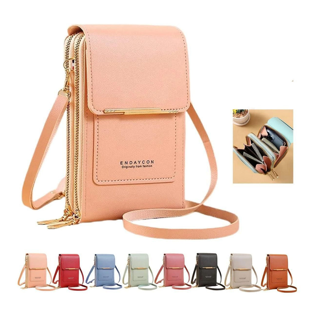 Double Layer Leather Sling Bag For Mobile And Accessories (Women)