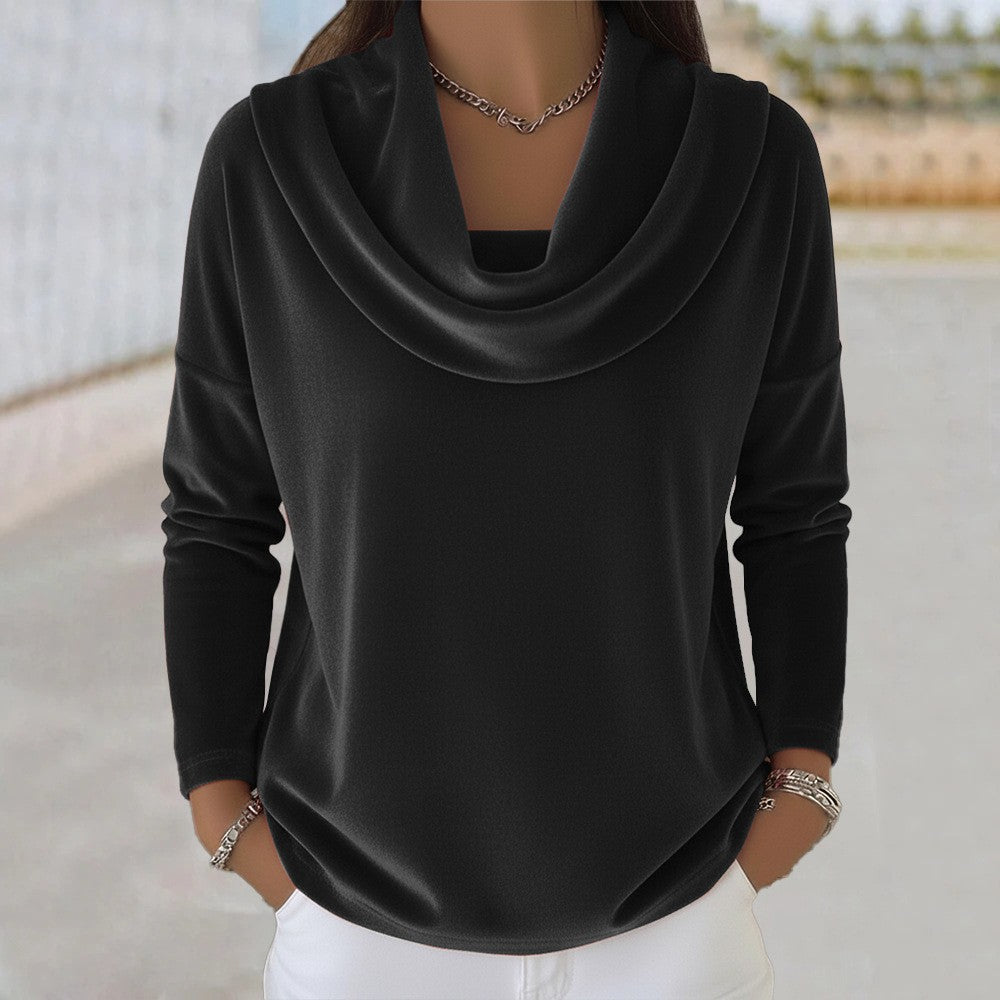 Long sleeve Fashionable Velvet Wide-cut Top