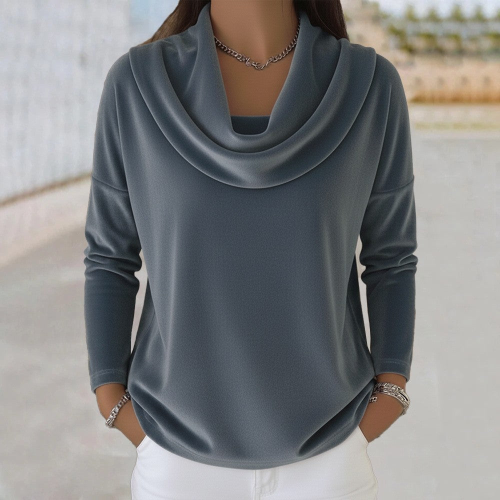 Long sleeve Fashionable Velvet Wide-cut Top