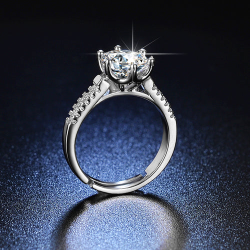 2-Carat Platinum-Plated Ring With Zircon Inlays